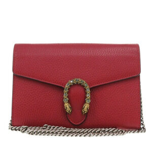 GUCCI Red Leather Shoulder Bag